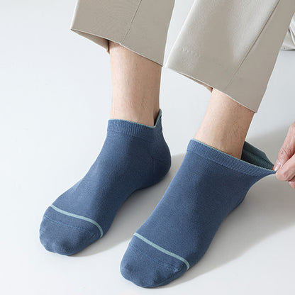 Dünne, saugfähige Baumwollsocken in Volltonfarbe (5 Paar)