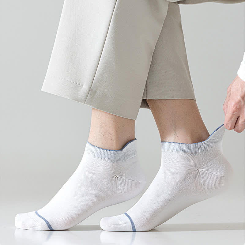 Dünne, saugfähige Baumwollsocken in Volltonfarbe (5 Paar)