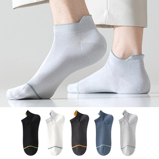 Dünne, saugfähige Baumwollsocken in Volltonfarbe (5 Paar)