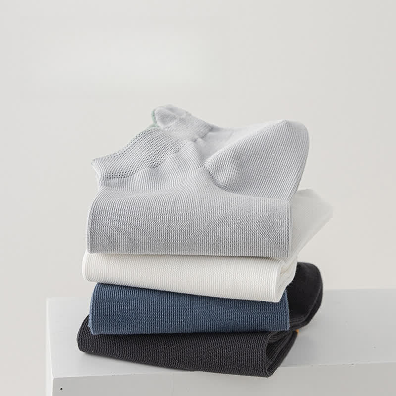 Dünne, saugfähige Baumwollsocken in Volltonfarbe (5 Paar)