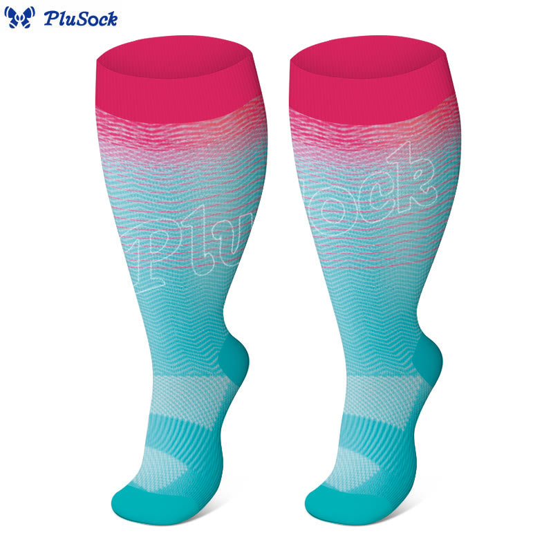 Plus Size Line Gradient Kompressionsstrümpfe