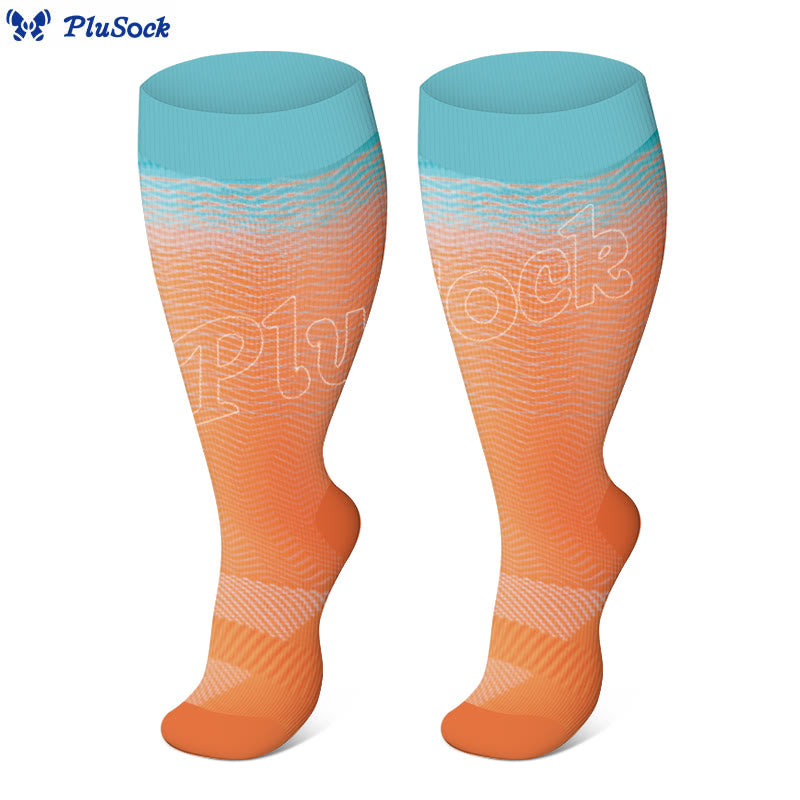Plus Size Line Gradient Kompressionsstrümpfe