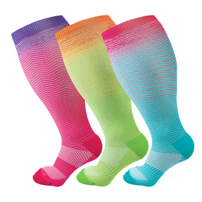 Plus Size Line Gradient Kompressionsstrümpfe