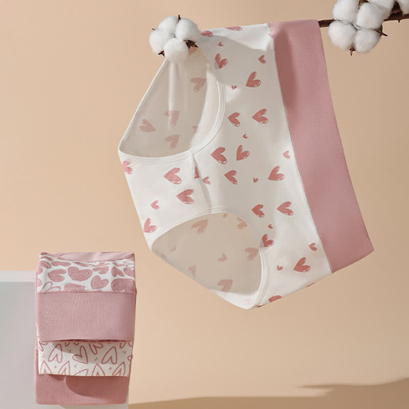 Baumwollslips mit hoher Taille und Love-Print (3er-Pack)