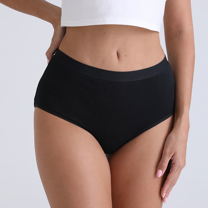 Einfarbige Slips aus weicher Baumwolle mit hoher Taille und atmungsaktivem Stoff (3er-Pack)