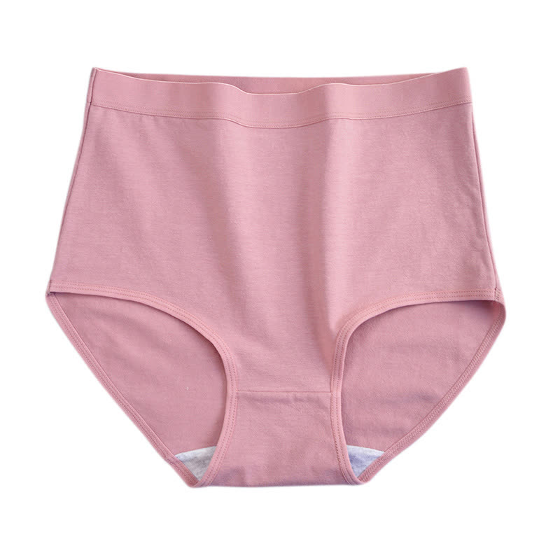Einfarbige Slips aus weicher Baumwolle mit hoher Taille und atmungsaktivem Stoff (3er-Pack) - Dunkelrosa - 3XL - image 3