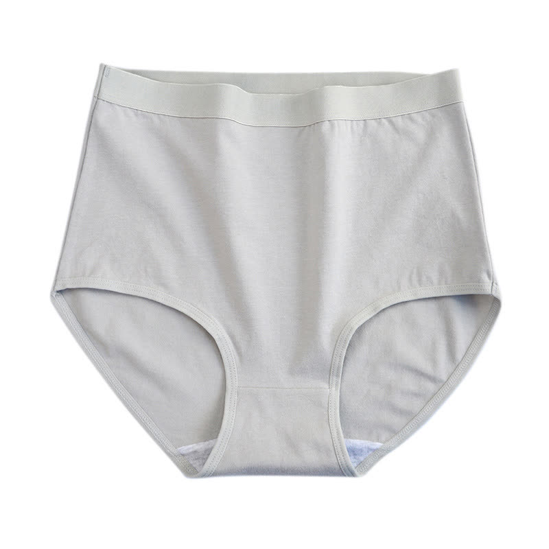 Einfarbige Slips aus weicher Baumwolle mit hoher Taille und atmungsaktivem Stoff (3er-Pack) - Grau - 3XL - image 6