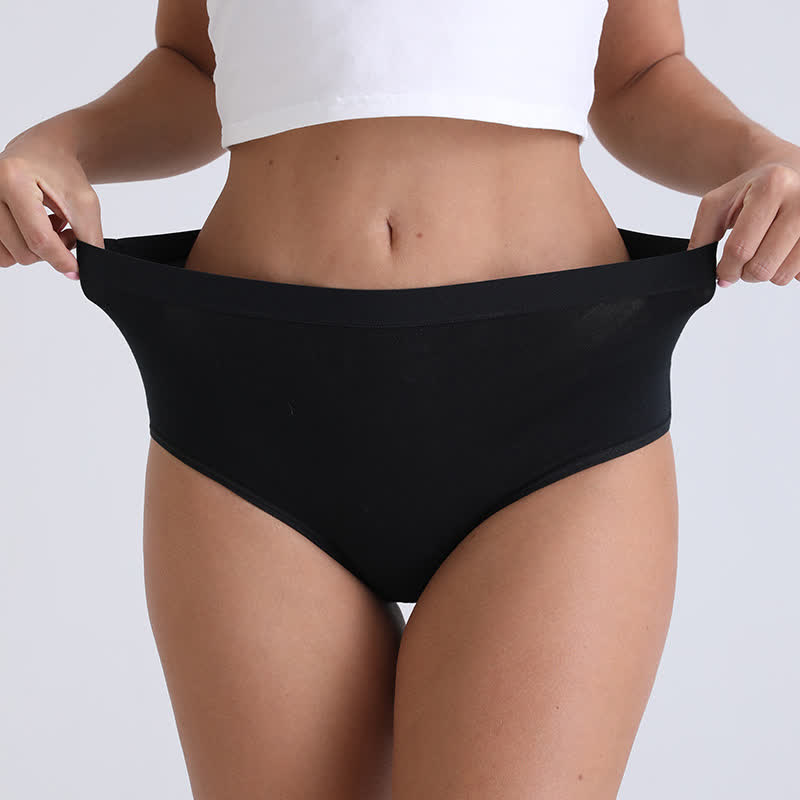Einfarbige Slips aus weicher Baumwolle mit hoher Taille und atmungsaktivem Stoff (3er-Pack)