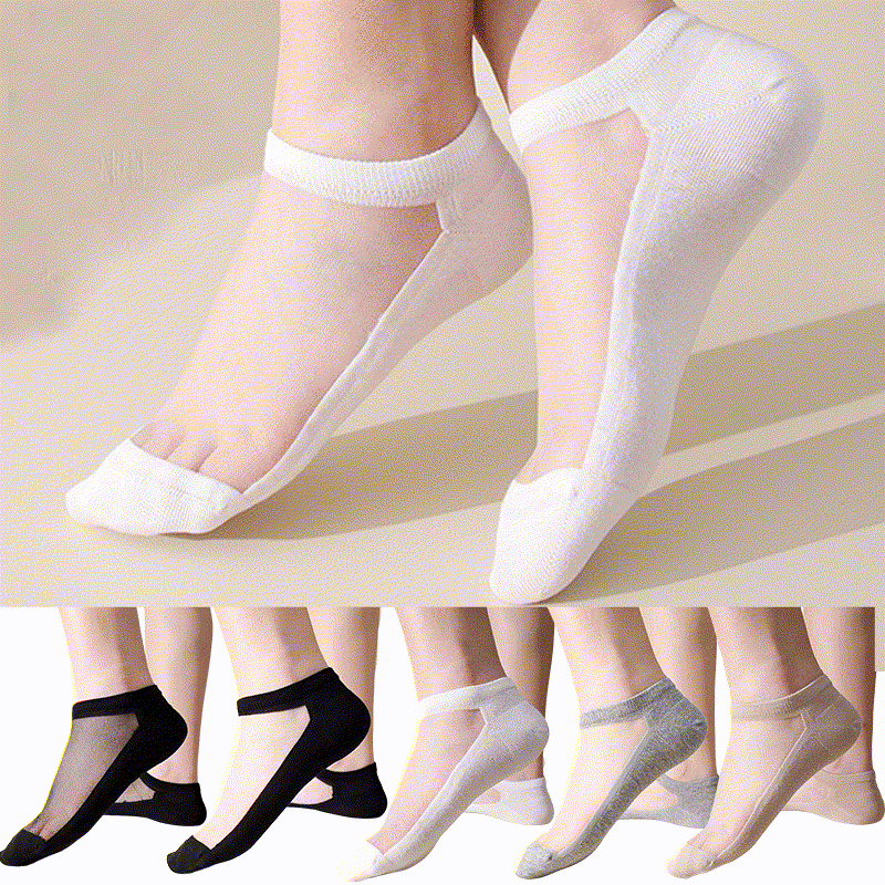 Nahtlose, atmungsaktive, unsichtbare Socken in Volltonfarbe (5 Paar)