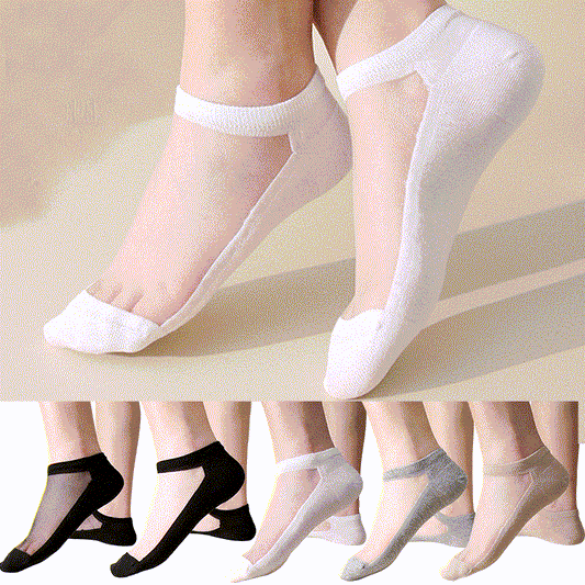 Nahtlose, atmungsaktive, unsichtbare Socken in Volltonfarbe (5 Paar)