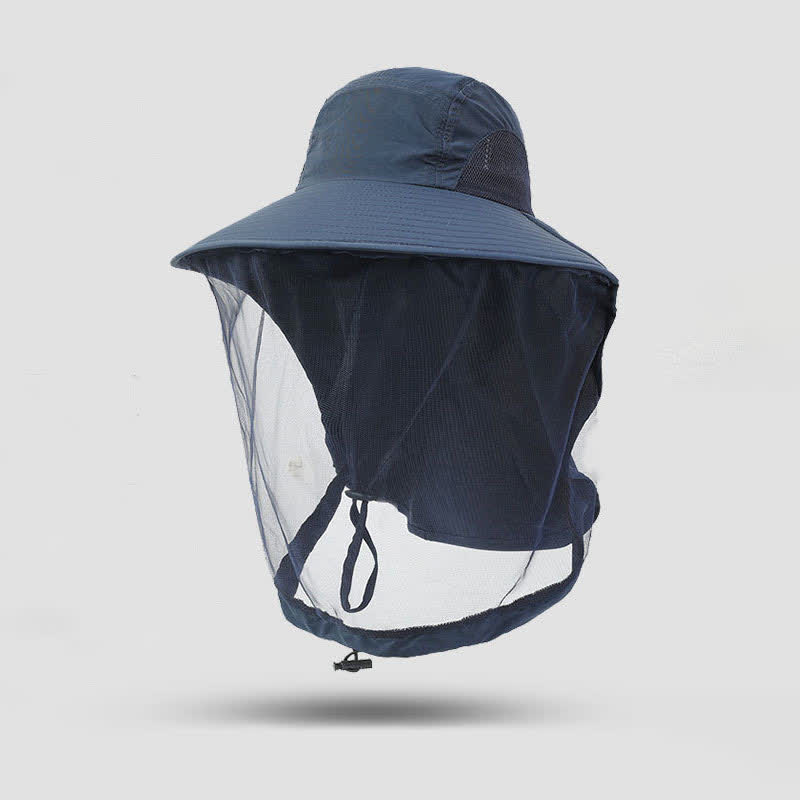 Sonnenschutz-Atmungsaktiver Bucket Hat mit breiter Krempe - Marineblau - Einheitsgröße - image 5