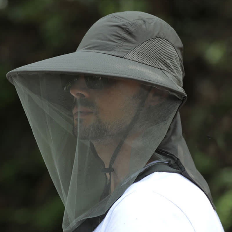 Sonnenschutz-Atmungsaktiver Bucket Hat mit breiter Krempe - image 0