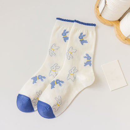Baumwoll-Viertel-Socken mit Cartoon-Kaninchen-Aufdruck (4 Paar) - B - EU35-40 (US2-7) - image 11