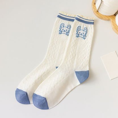 Baumwoll-Viertel-Socken mit Cartoon-Kaninchen-Aufdruck (4 Paar) - C - EU35-40 (US2-7) - image 14