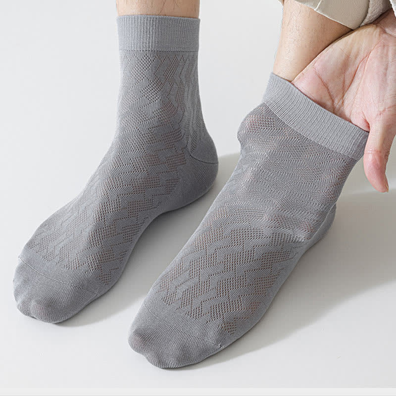 Dünne, atmungsaktive Mesh-Viertel-Socken mit kühlem Tragegefühl (5 Paar)