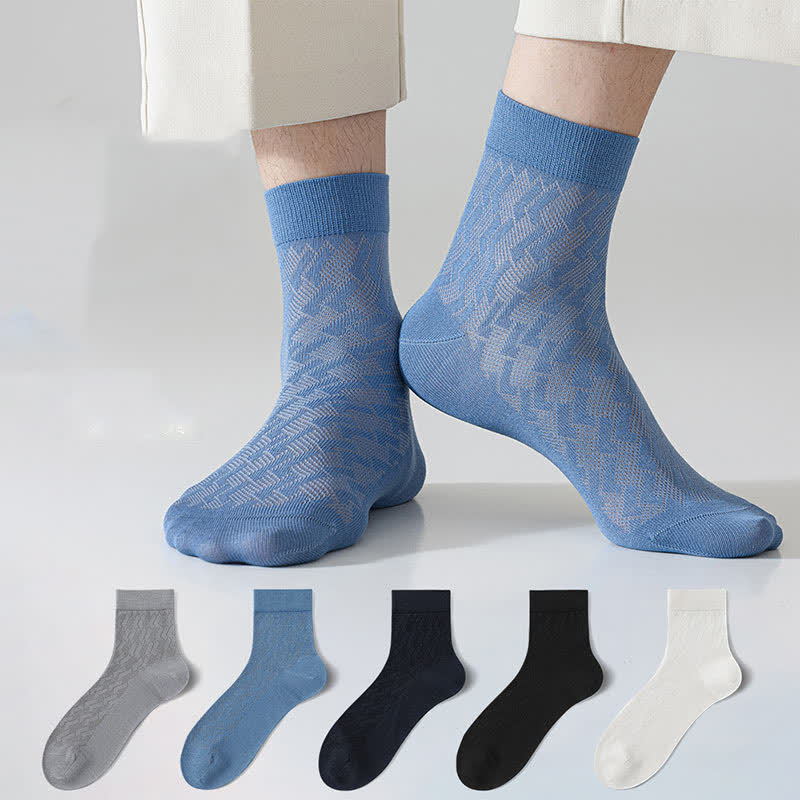 Dünne, atmungsaktive Mesh-Viertel-Socken mit kühlem Tragegefühl (5 Paar)