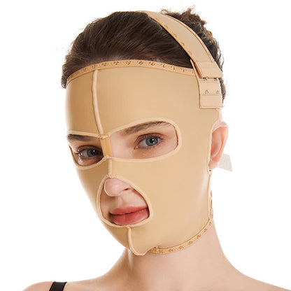 Kopfbedeckung zur Gesichtskompression nach Operationen