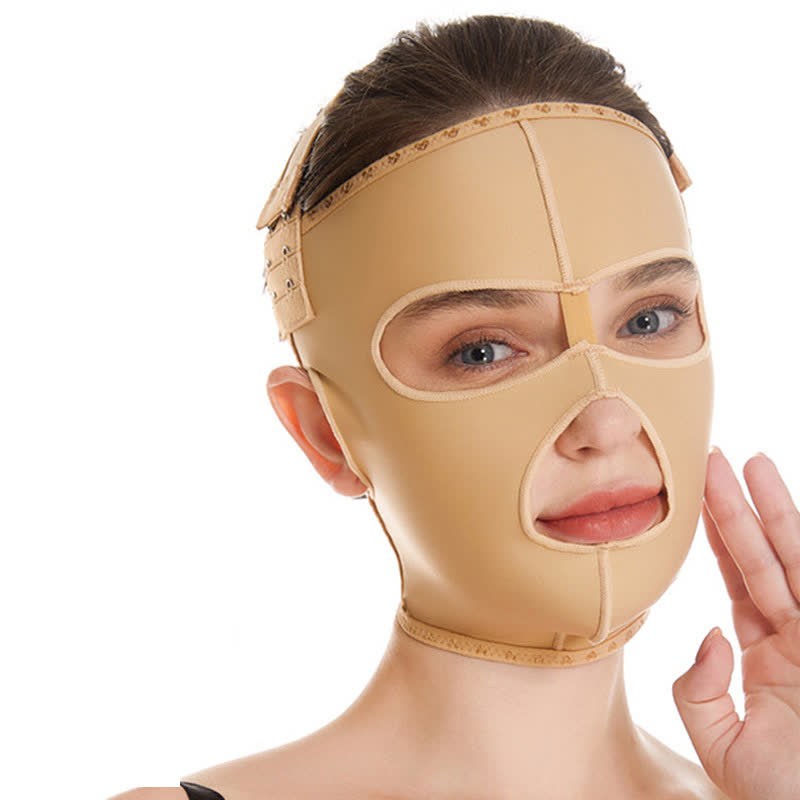 Kopfbedeckung zur Gesichtskompression nach Operationen