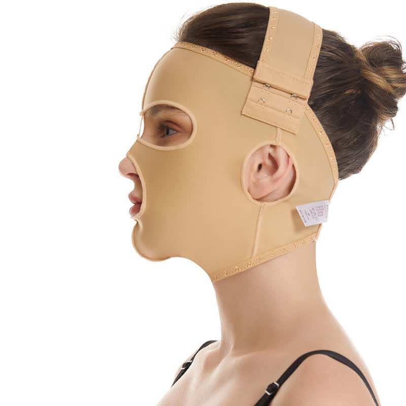 Kopfbedeckung zur Gesichtskompression nach Operationen