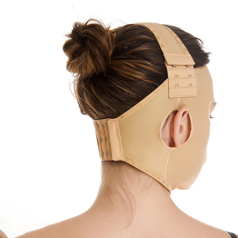 Kopfbedeckung zur Gesichtskompression nach Operationen