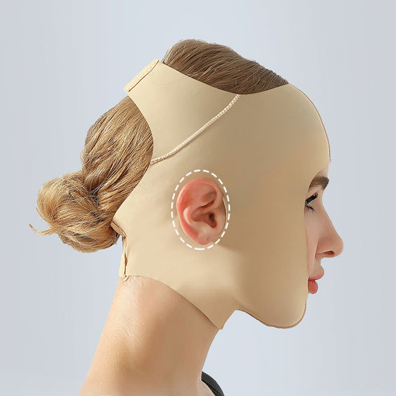 Kopfbedeckung zur Gesichtskompression zur Kinnunterstützung nach Operationen