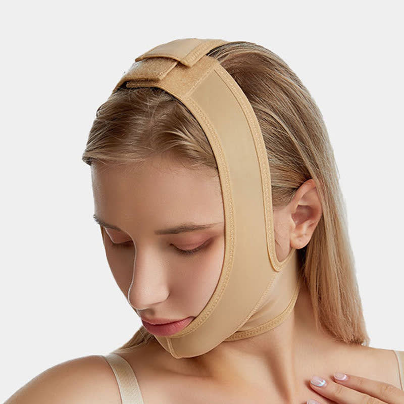 Hochelastische Kompressionsmanschette für Kinn und Hals nach Operationen