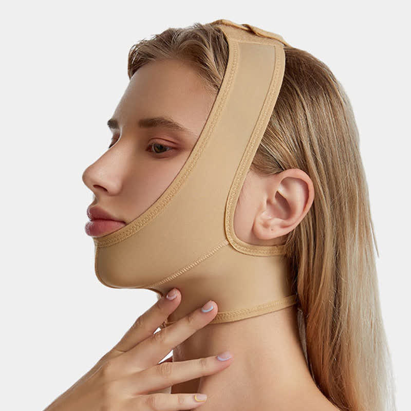 Hochelastische Kompressionsmanschette für Kinn und Hals nach Operationen