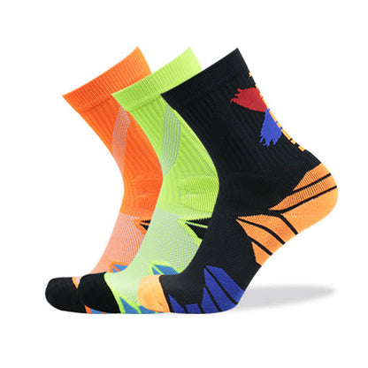 Gepolsterte Basketball-Viertel-Socken mit Farbblock-Muster (7 Paar)