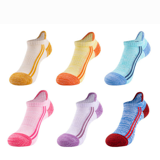 Atmungsaktive Laufsocken aus Baumwolle im Farbblock-Design (6 Paar)