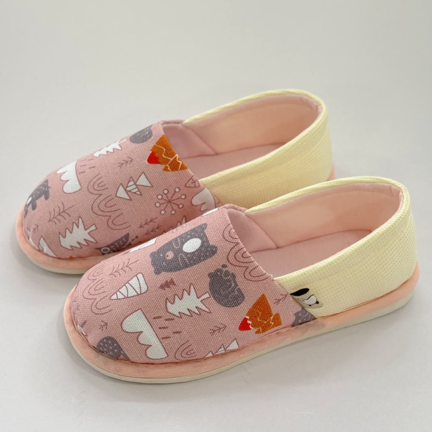 Niedliche rutschfeste Canvas-Hausschuhe mit Tiermuster - Rosa - US8.5-9 - image 3