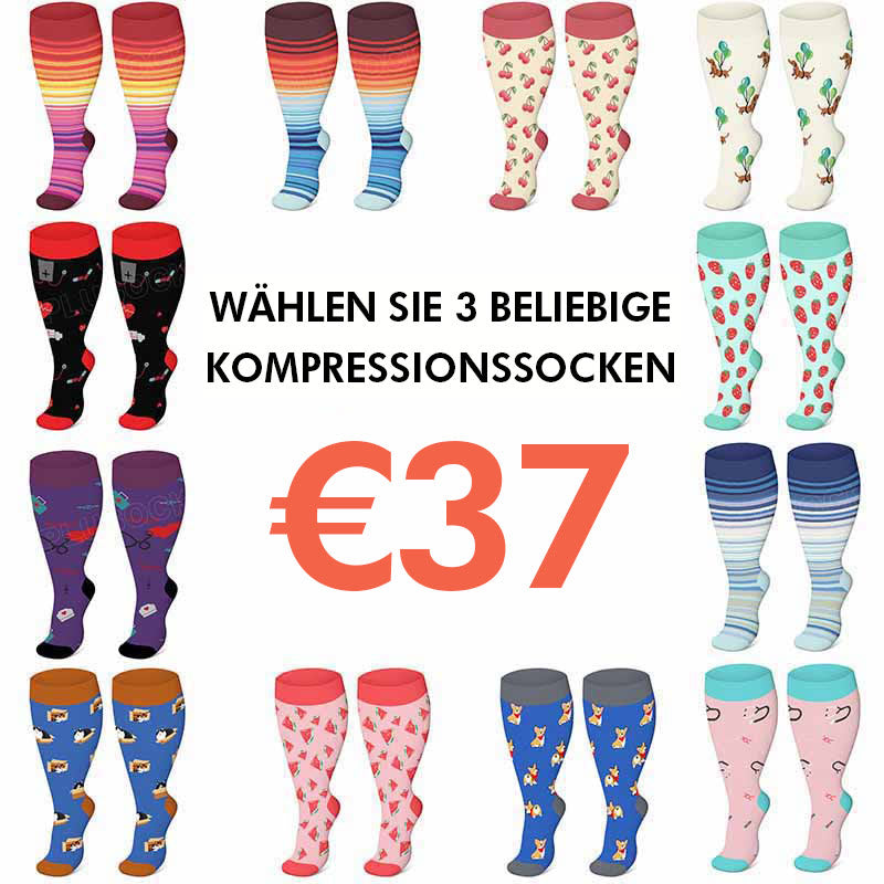 Plusock Kompressionsstrümpfe in Übergröße mit Farbmuster - image 0