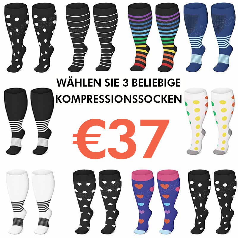 2XL-4XL Plus Size Polka Dots Kompressionsstrümpfe