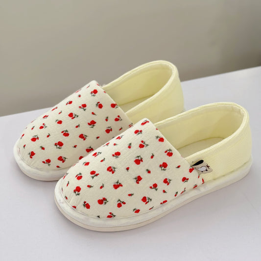 Rutschfeste Hausschuhe aus Canvas mit Blumenmuster - US8.5-9 - image 0