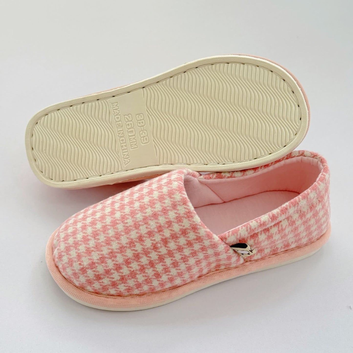 Karierte, rutschfeste, leichte Hausschuhe