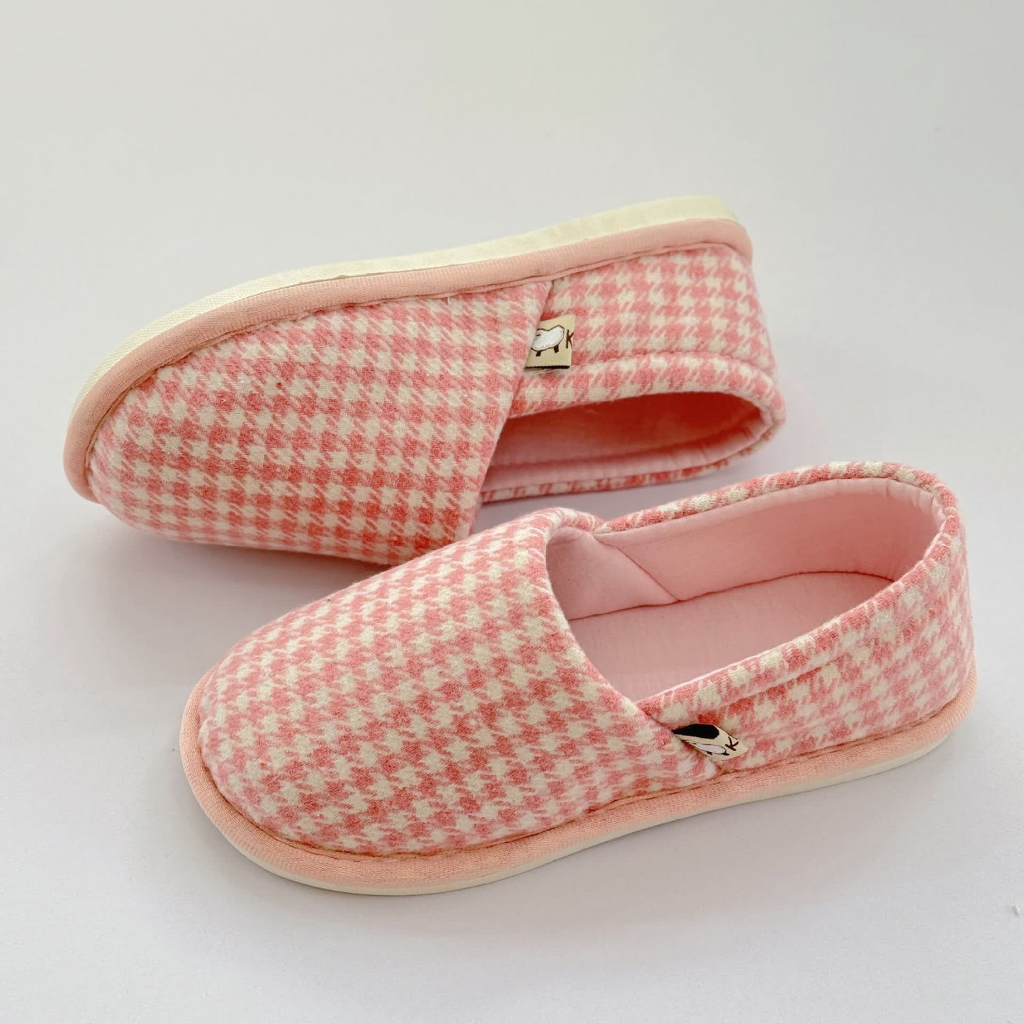 Karierte, rutschfeste, leichte Hausschuhe