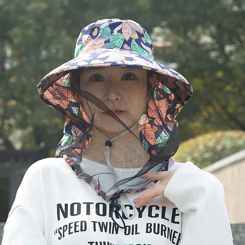 Outdoor-Bucket-Hut mit breiter Krempe und Blumenmuster - D - Einheitsgröße - image 9