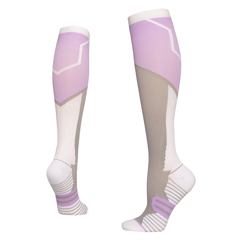 Kompressionsstrümpfe mit Farbblock (6 Paar) - Hellviolett - L/XL - image 4