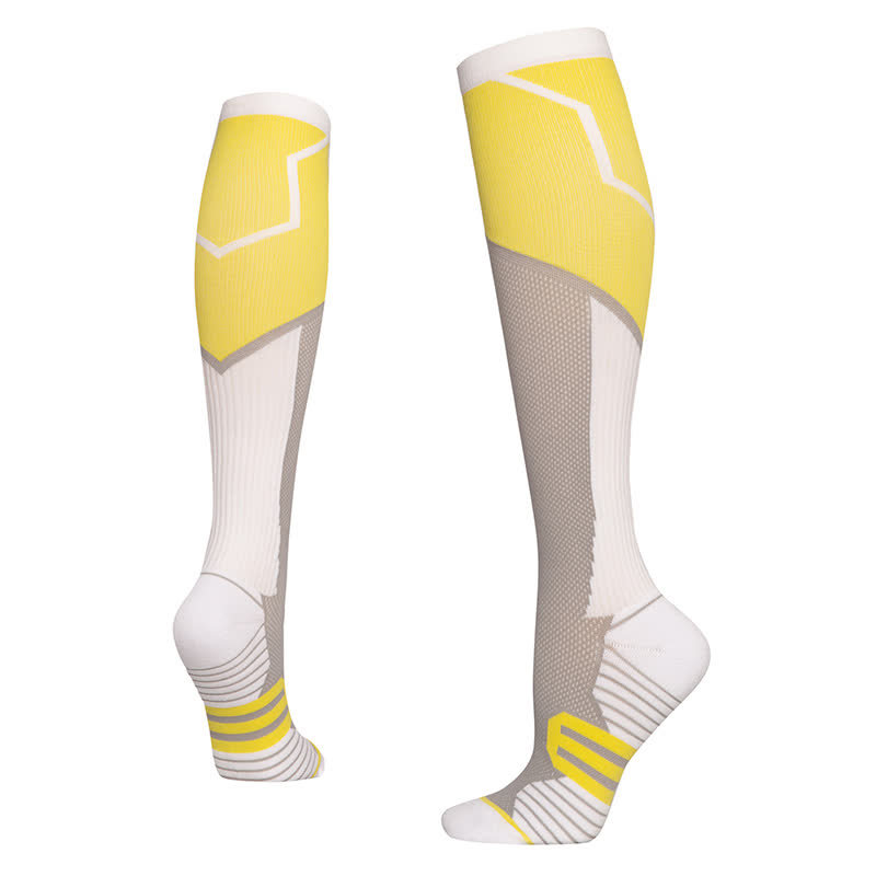 Kompressionsstrümpfe mit Farbblock (6 Paar) - Gelb - L/XL - image 3