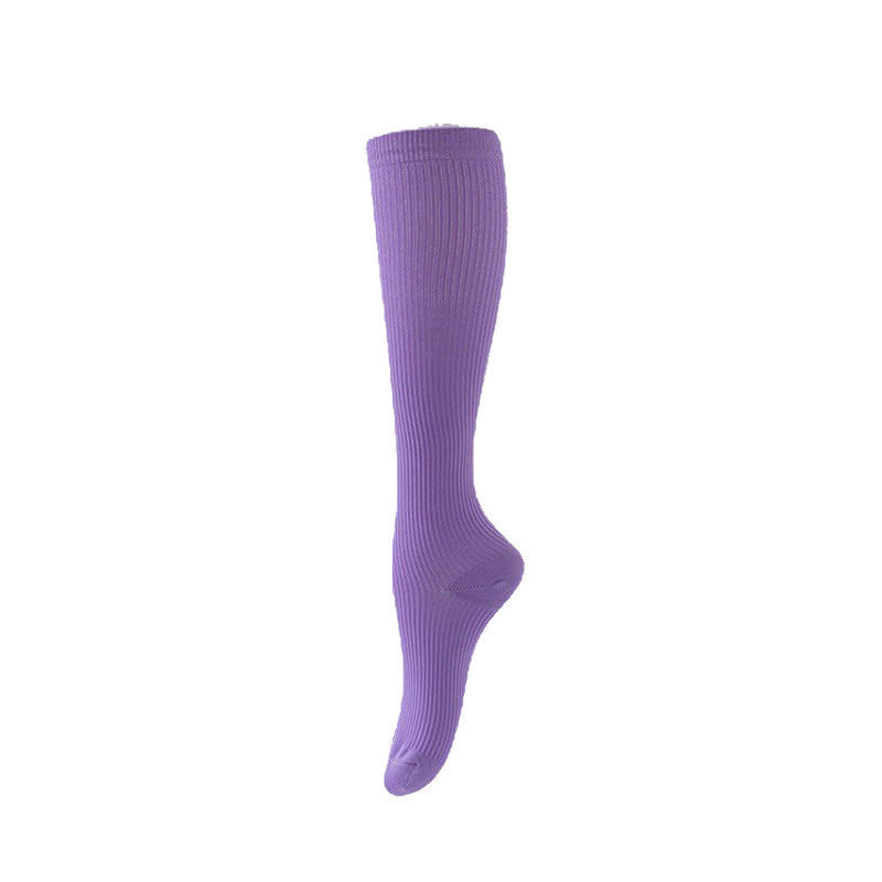 Sportliche Kompressionssocken mit vertikalen Streifen in Bonbonfarbe (7 Paar) - Lila - L/XL - image 12