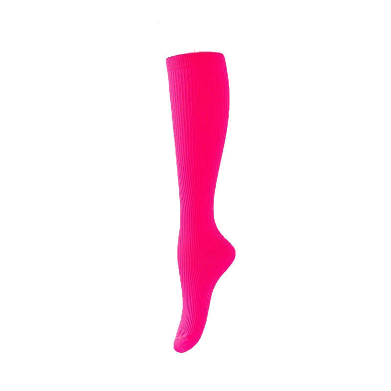 Sportliche Kompressionssocken mit vertikalen Streifen in Bonbonfarbe (7 Paar) - Rose - L/XL - image 10