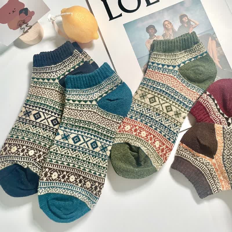 Füßlinge im Retro-Ethno-Stil (5 Paar)