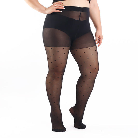 Strümpfe mit Punkten in Übergröße (3 Paar) - Schwarz - 4XL - image 0