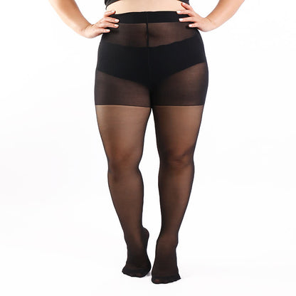 Einfarbige Strumpfhosen in Übergröße (3 Paar) - Schwarz - 4XL - image 3