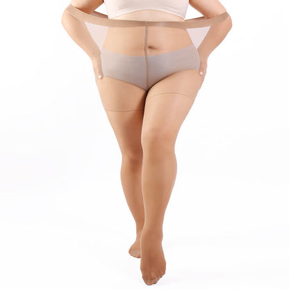 Einfarbige Strumpfhosen in Übergröße (3 Paar) - Hellbraun - 4XL - image 12