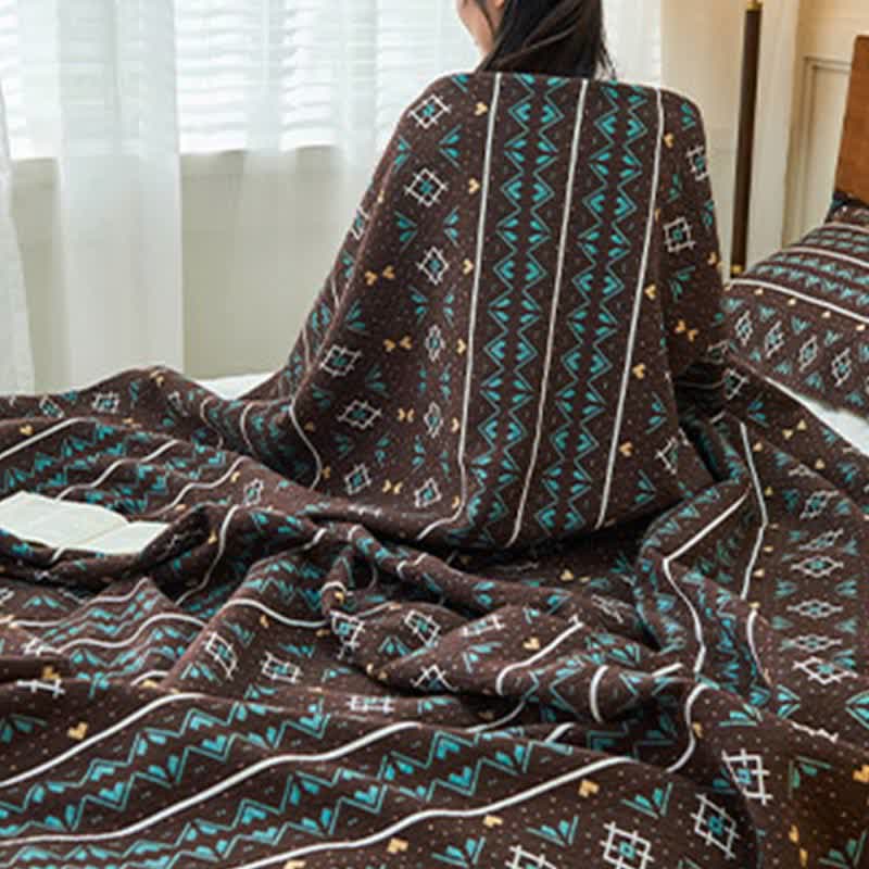 Steppdecke aus Baumwollgaze im Boho-Stil
