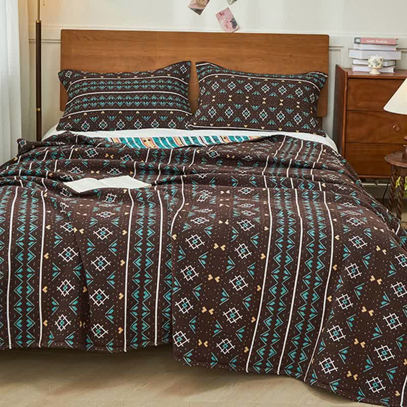 Steppdecke aus Baumwollgaze im Boho-Stil