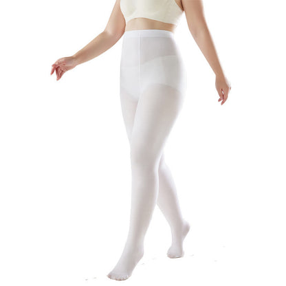 Weiße Tanzstrumpfhosen mit Füßen (2 Paar)