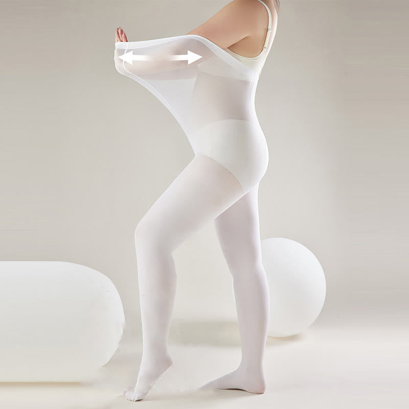 Weiße Tanzstrumpfhosen mit Füßen (2 Paar)