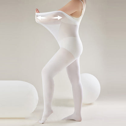 Weiße Tanzstrumpfhosen mit Füßen (2 Paar)