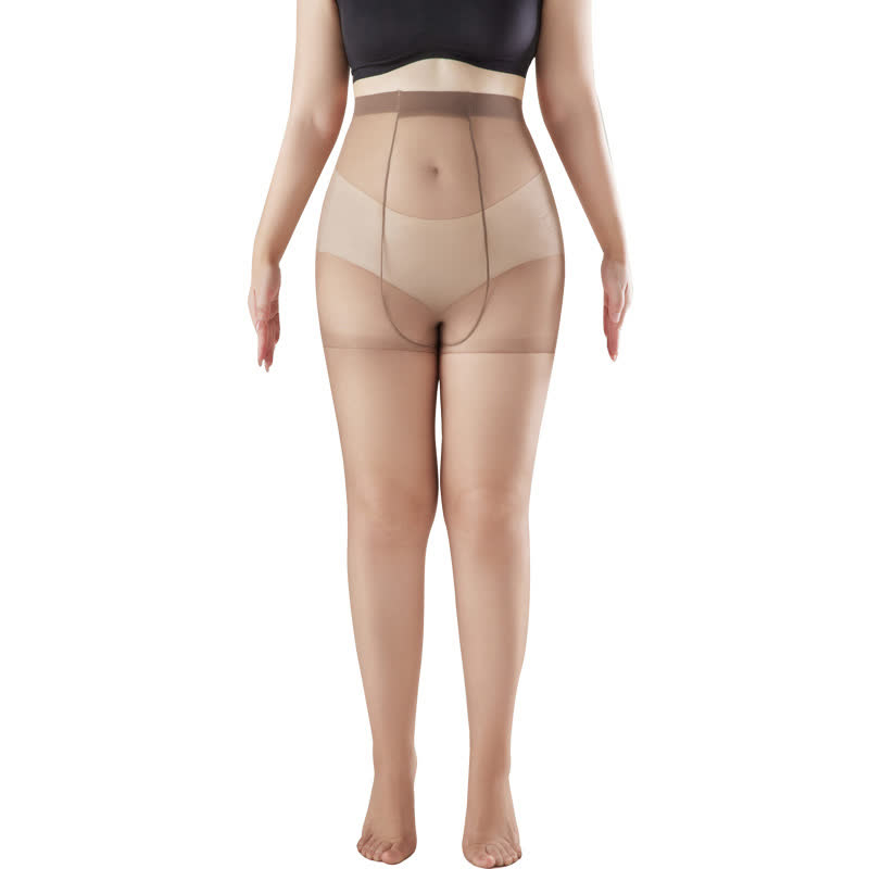 Ultradünne, transparente Strumpfhosen mit hoher Taille, die nicht hängen bleiben (2 Paar) - Kaffee - XL - image 11